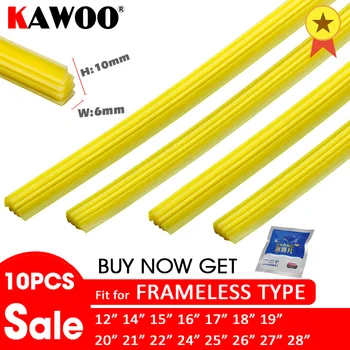 10pcs Car Wiper Blade Silica Gel Silicone Refill Strips Frameless Wipers 6mm 12&quot; 14&quot; 15&quot; 16&quot; 17&quot; 18&quot; 19&quot; 20&quot; 21&quot; 22&quot; 24&quot; 25&quot; 26&quot; 28&qu
