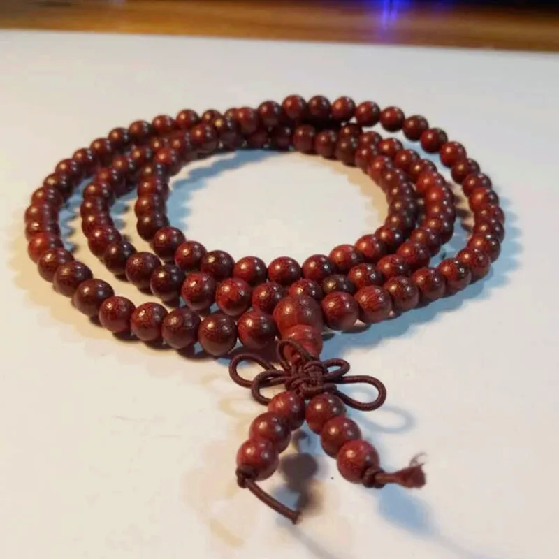 

Authentic Zambia Red Sandalwood Bracelet6mm108Same Material Full Star Chicken Blood Rosewood Sandalwood Beads Bracelet