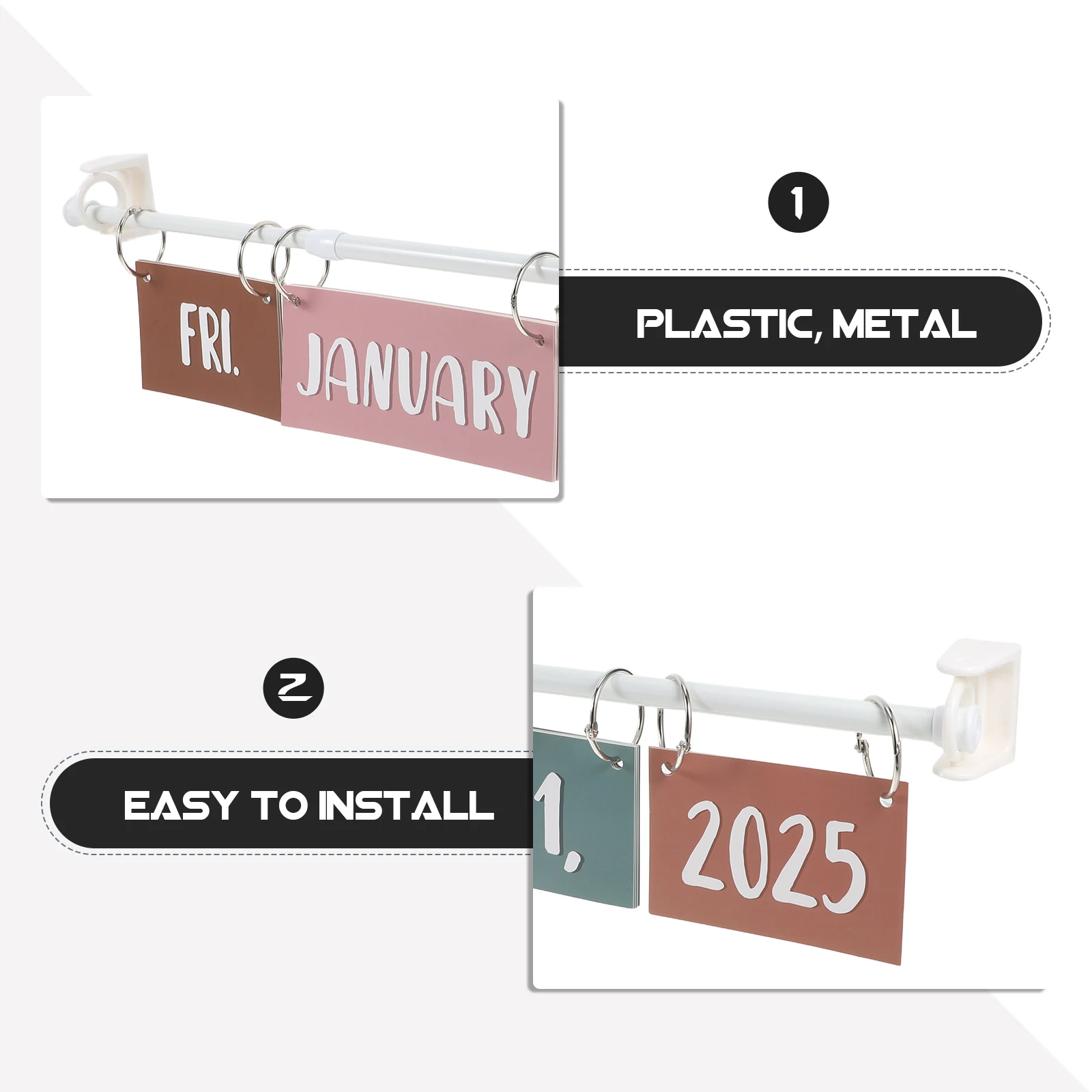 1세트 플립 게시판 2025~2029 컬러풀 보헤미안 교실 장식 몬테소리 캘린더 연간 벽 플래너 학업용 책상
