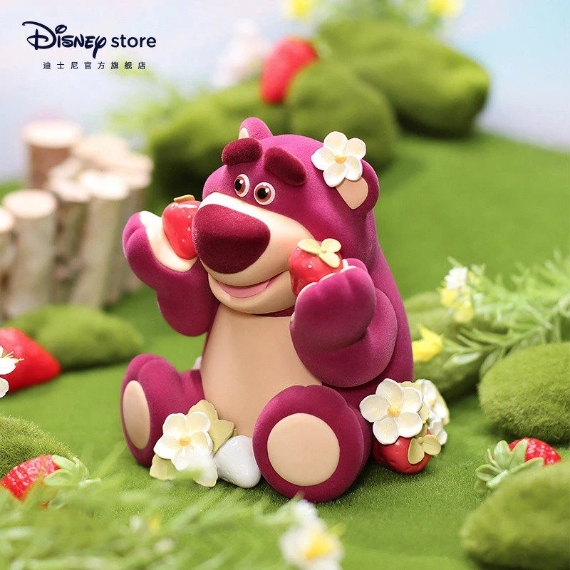 

Disney Official Pixar Lotso Huggin Bear Fluffy Collectible Figure Strawberry Desktop Ornament Cute Toy For Kids And Collectors