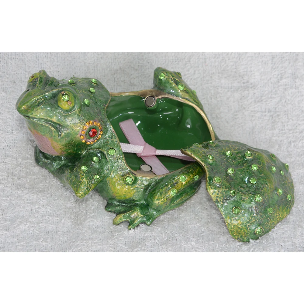 Toad Trinket Boxes Jewelry Organizer Earring Necklace Ring Holder Metal Craft Home Decor Novelty Gifts