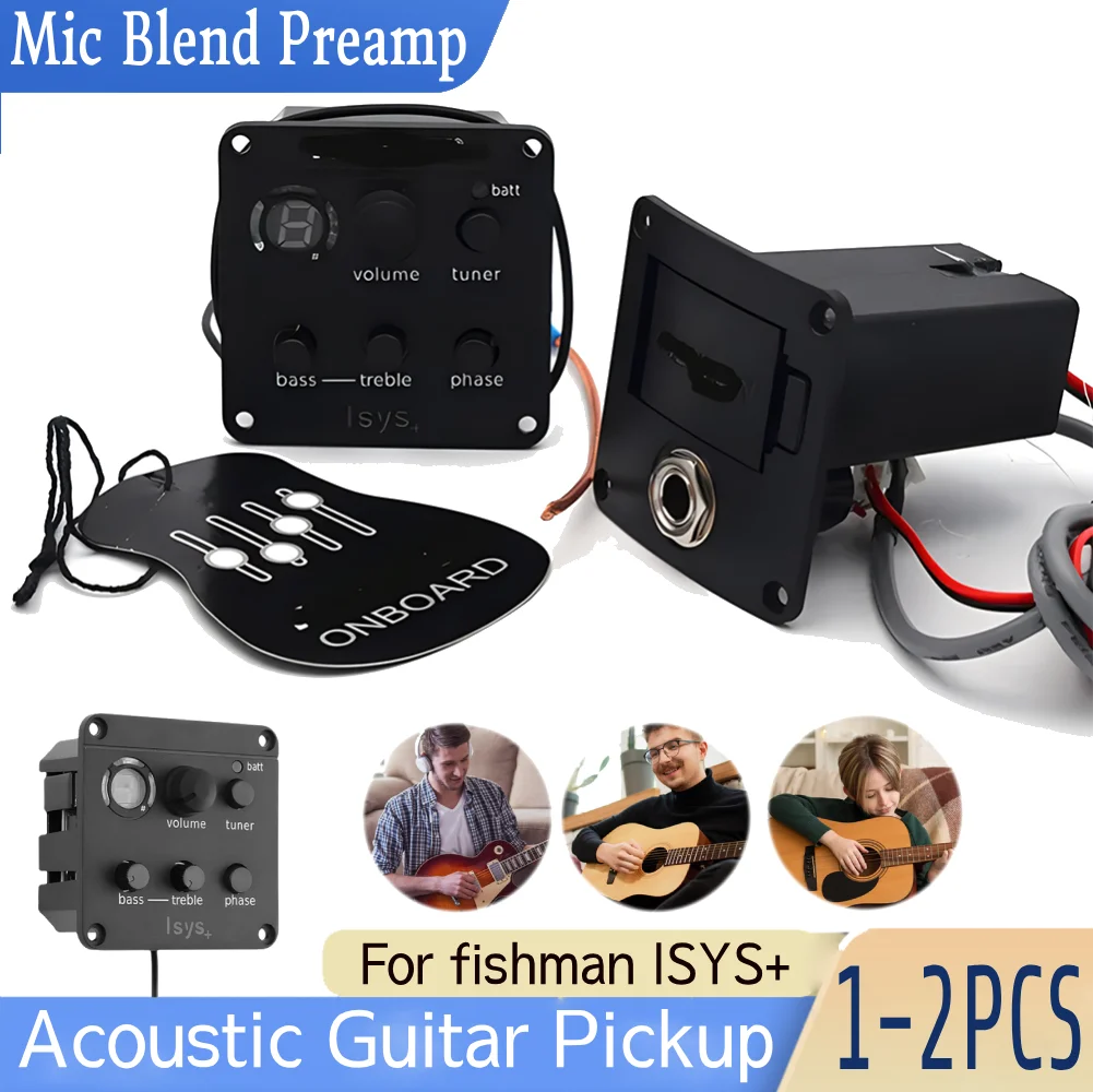 Acoustic Guitar Pickup Acoustic Guitar Preamp Classic Acoustic Guitar EQ Tuner Piezo Pickup for Fishman ISYS+ Accessories