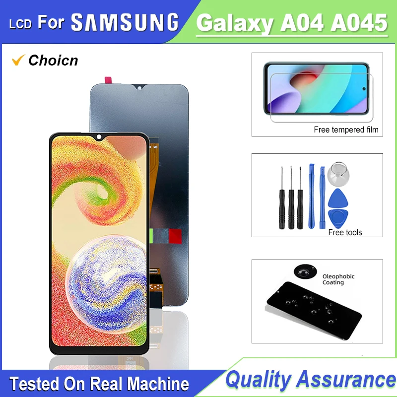 Aaa +++ para samsung galaxy a04 lcd a045 a045f tela de toque digitador assembléia para samsung a04 display lcd peças reposição quadro