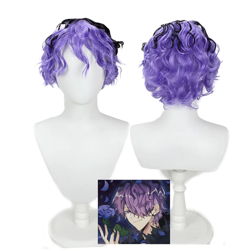 JP Game IB Garry Cosplay Costume Headwear Prop Wig Purple Short Hair