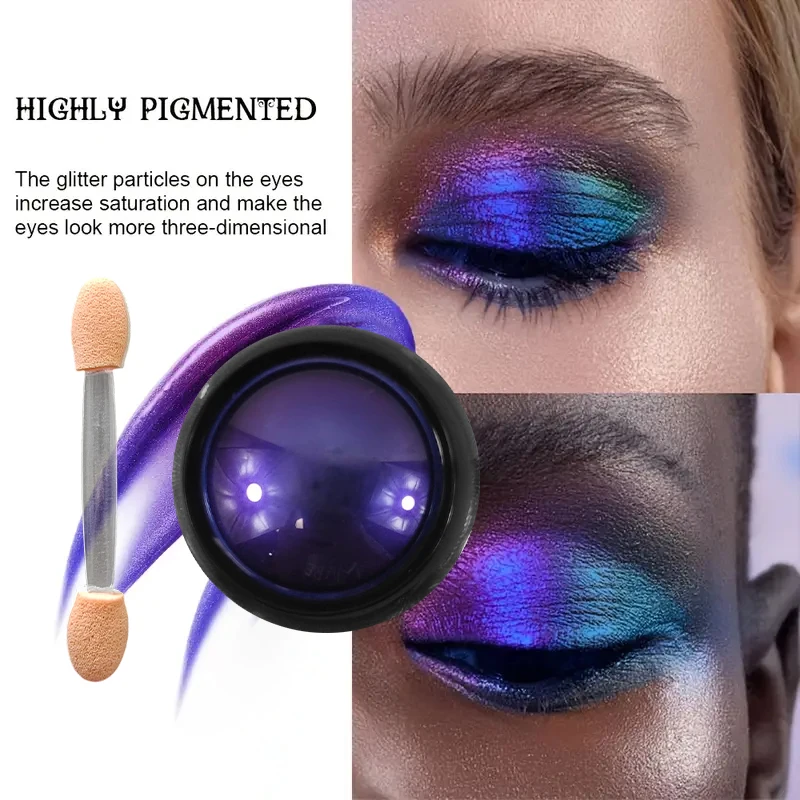 Poudre de fard à paupières caméléon Super optique, couleur chromée scintillante dégradée hautement pigmentée, finition métallique polarisée irisée