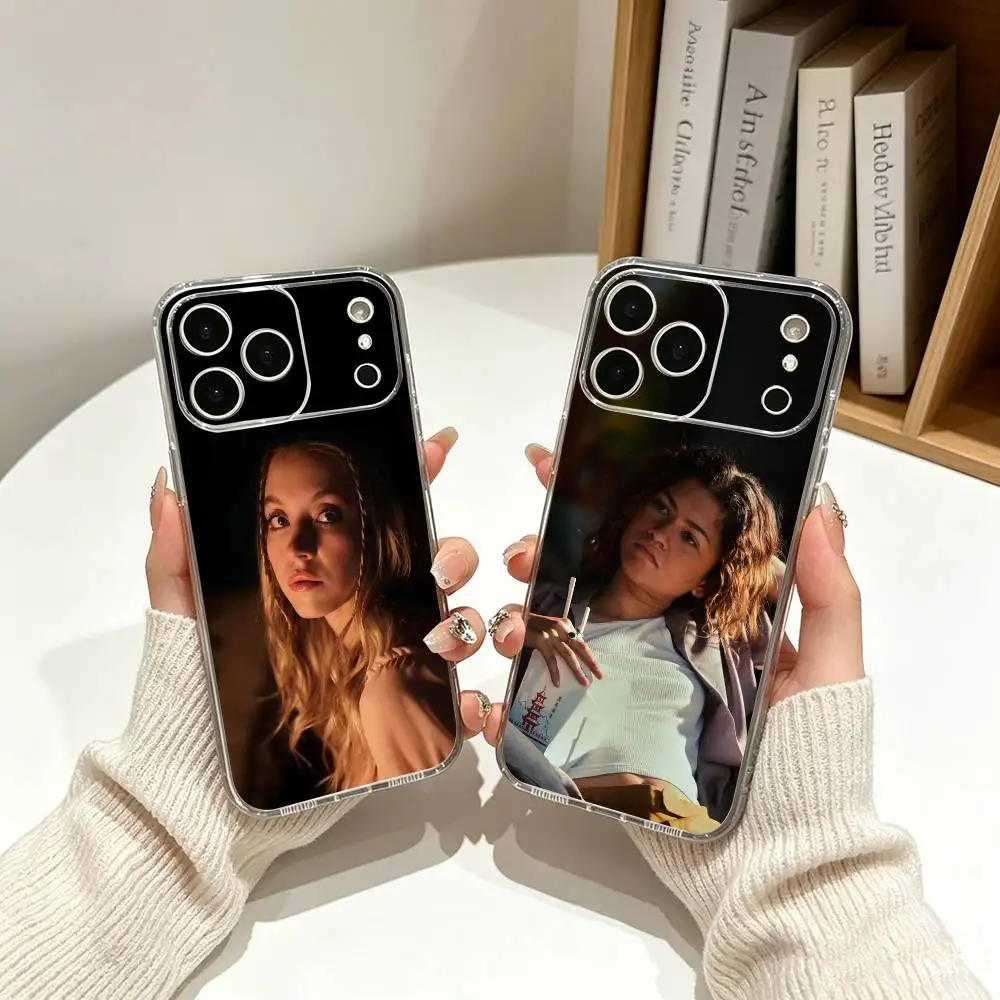 Coque de téléphone E-Euphoria Season-n pour iPhone 17, 16, 15, 14, 13, 12, 11, Pro Max, Plus, en silicone souple transparent