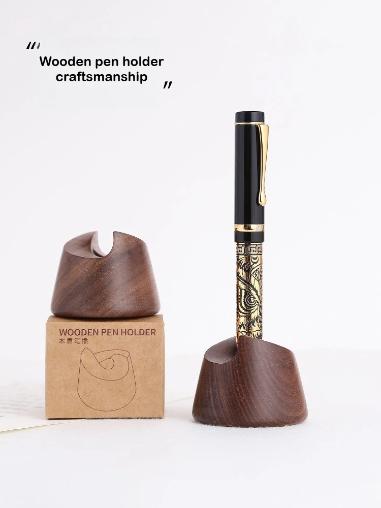 Walnut Wood Fountain Pen Holder Stand for Dip Pen Rest Desk Organizer Stationery Office School Supplies Desk Accessories