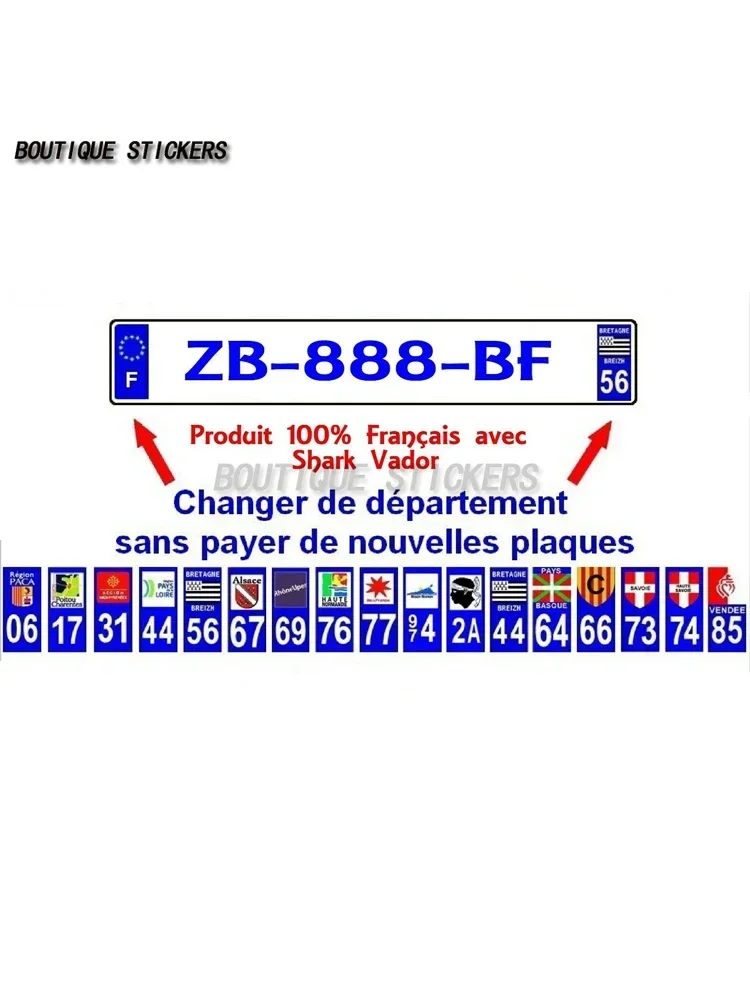 ملصق لوحة الترخيص Oaksley F30، 67 ELSASS ALSACE ACOEUR DEPT 94 ILE DE FRANCE DEP 67 ALSACE ملصق PVC مقاوم للماء