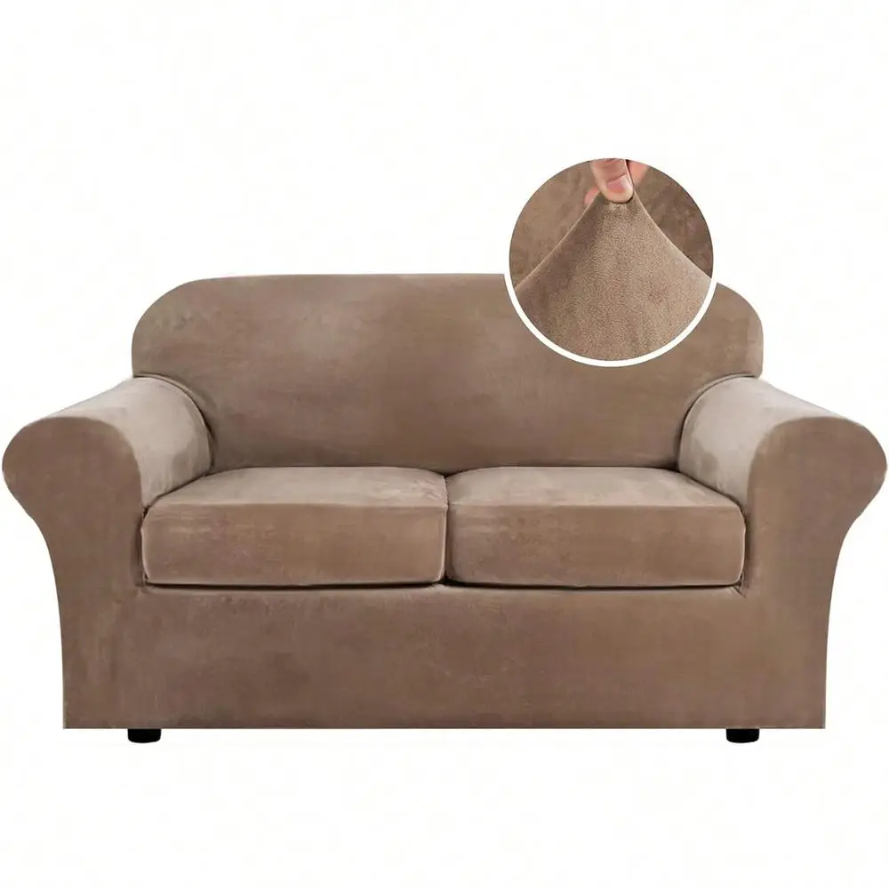 

Rich Velvet Stretch Cover Chair Slipcover Sofa Cover Furniture Protector Couch Soft With Elastic Bottom Chair Couch Cover With