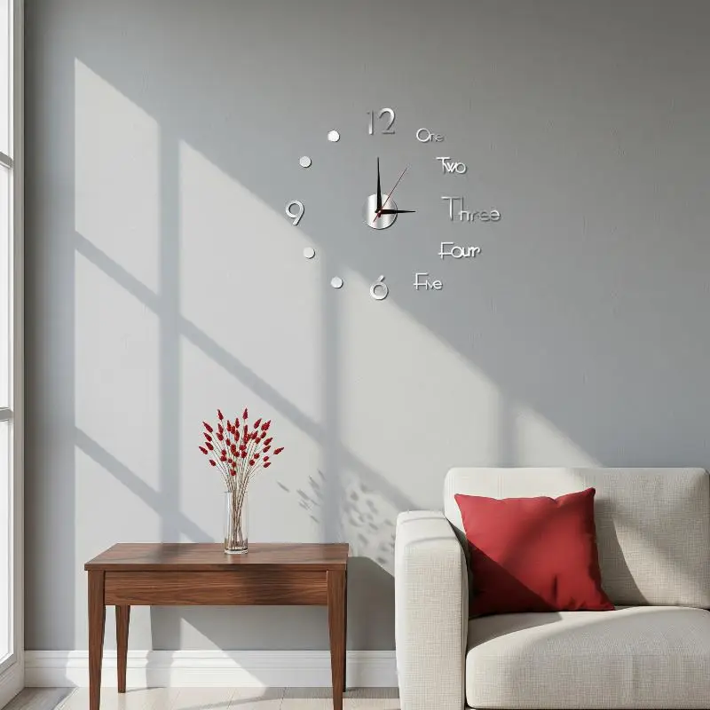 @*Silent Luminous DIY Wall Clock Glow in Dark Non Ticking Water Resistant Decor for Home Kitchen Living Room