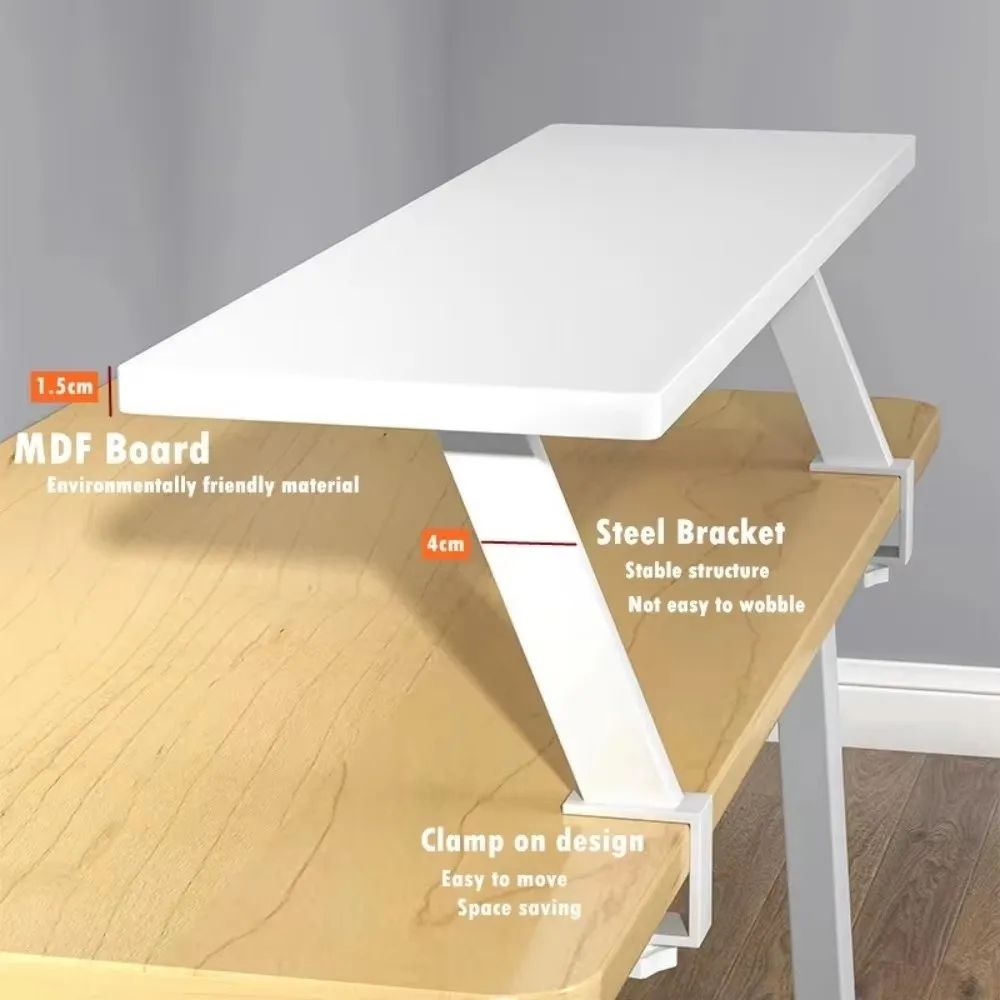 No Drilling Clamp Desk Organizer Adjustable Easy To Assemble Desk Edge Clamp Shelf Stable Space Saving Desktop Riser Shelf