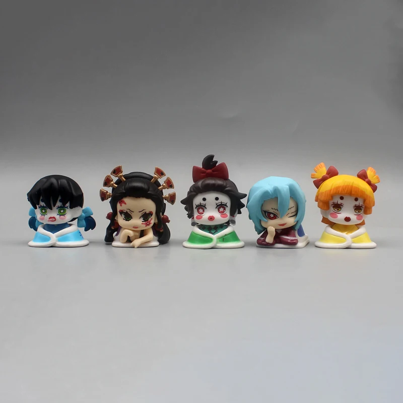 Genuine Gacha Scale Model Demon Slayer Kamado Nezuko Kamado Tanjirou Agatsuma Zenitsu Hashibira Inosuke Action Figure Toys