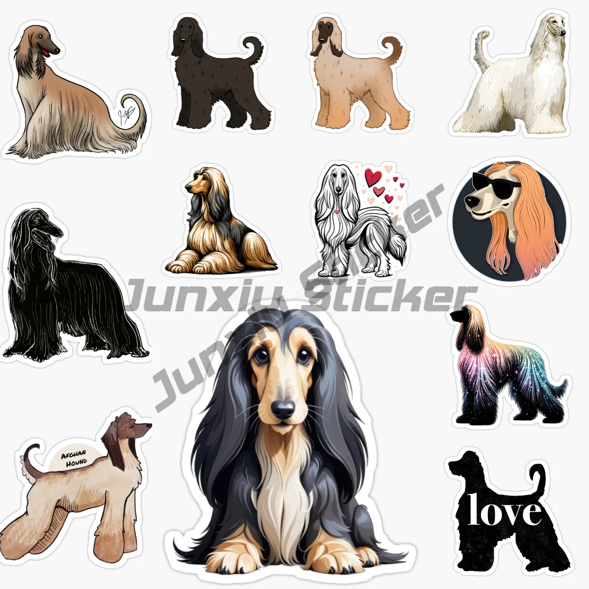 

Afghan dog Car Stickers Vinyl Self Adhesive Flower Laptop Luggage Auto Bumper Decal Waterproof Car Accessories