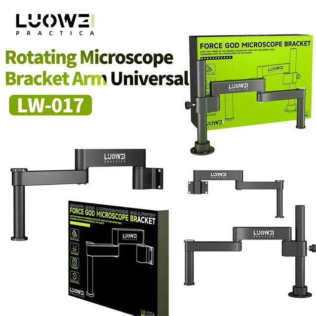 Luowei LW-017 Obrotowy wspornik mikroskopu 360° °   Uniwersalny, elastyczny, składany, regulowany, stały metalowy wspornik do kucia podnoszenia