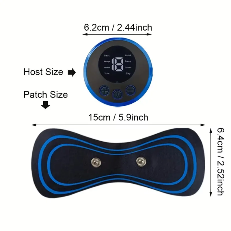 Portable Neck Massager EMS Muscle Stimulator Electric Cervical Massage Patch Low Frequency Pulse Massage Pads Pain Relief Tool