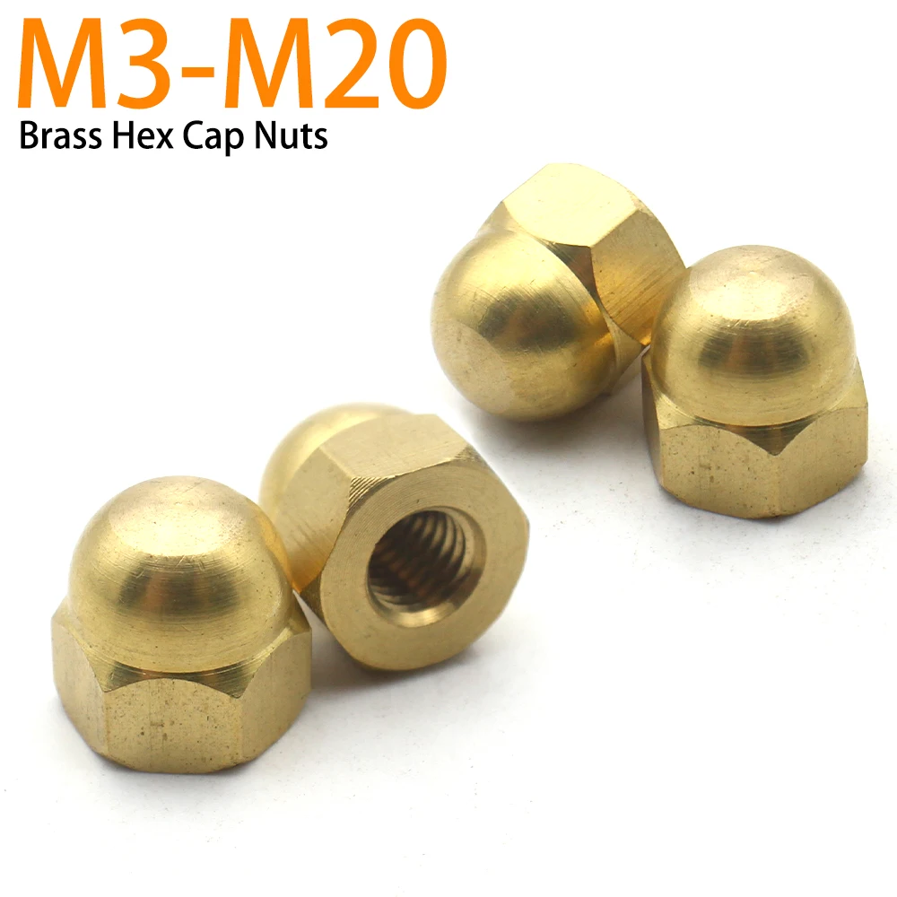 1-20pcs Cover Semicircle Acorn Nut M3 M4 M5 M6 M8 M10 M12 M14 M16 M18 M20 DIN1587 Decorative Dome Head Protection Brass Cap Nuts