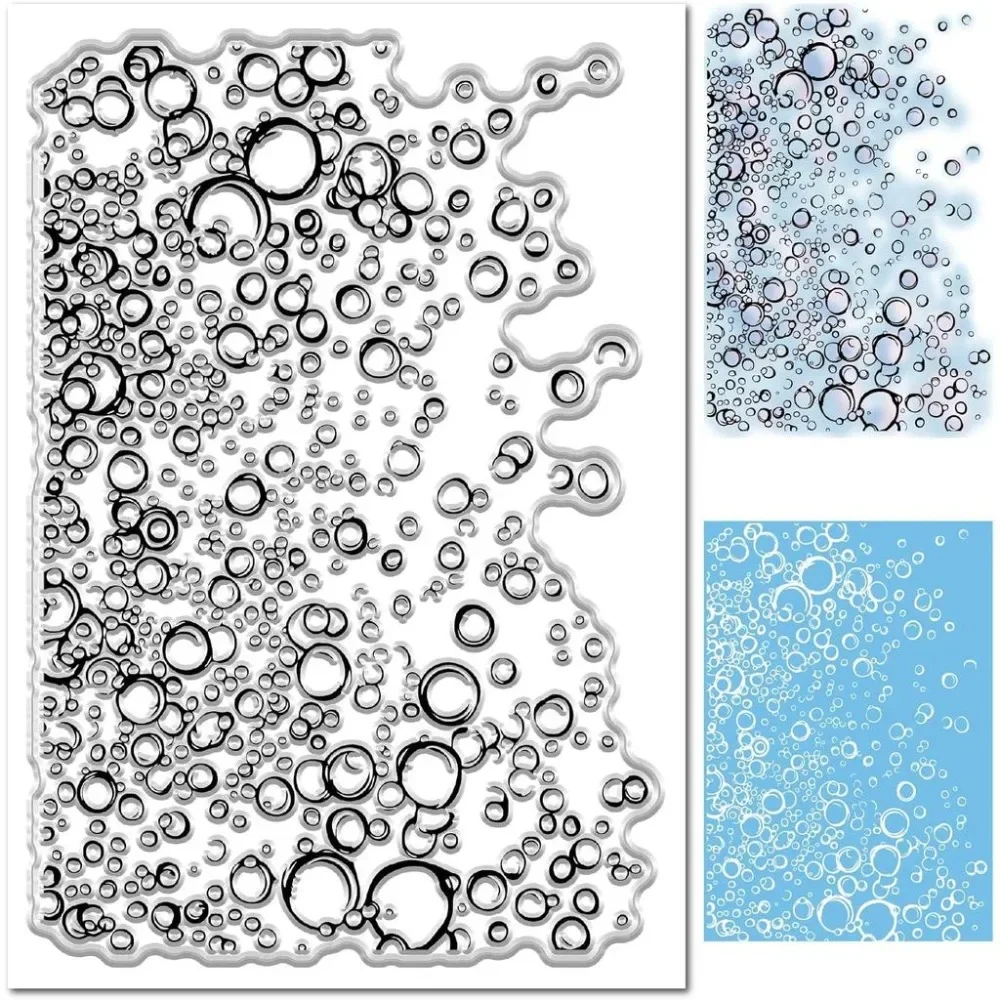 Klarer Stempel für die Kartenherstellung, blauer Wassertropfen, Regentropfen, Gummi-Hintergrund, wiederverwendbare transparente Siegel für Journaling-Geschenke
