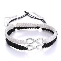 2Pcs 8 Words Infinity Love Couple Bracelets For Women Men Handmade Braided Rope Chain Charm Matching Bracelet Friendship Jewelry