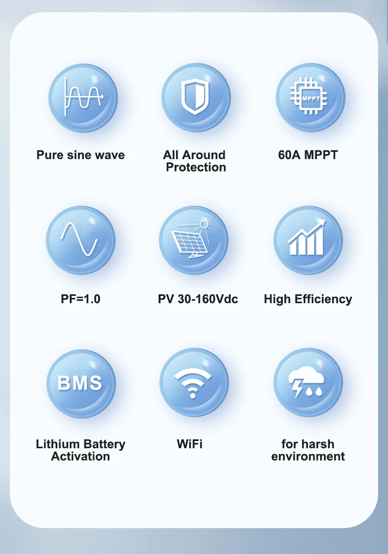 Aninerel 2KW 4.2KW عاكس للطاقة الشمسية الهجين على الشبكة + خارج الشبكة 230Vac نقية شرط لموجة العاكس MPPT شاحن بالطاقة الشمسية PV 60-500VDC WIFI #2