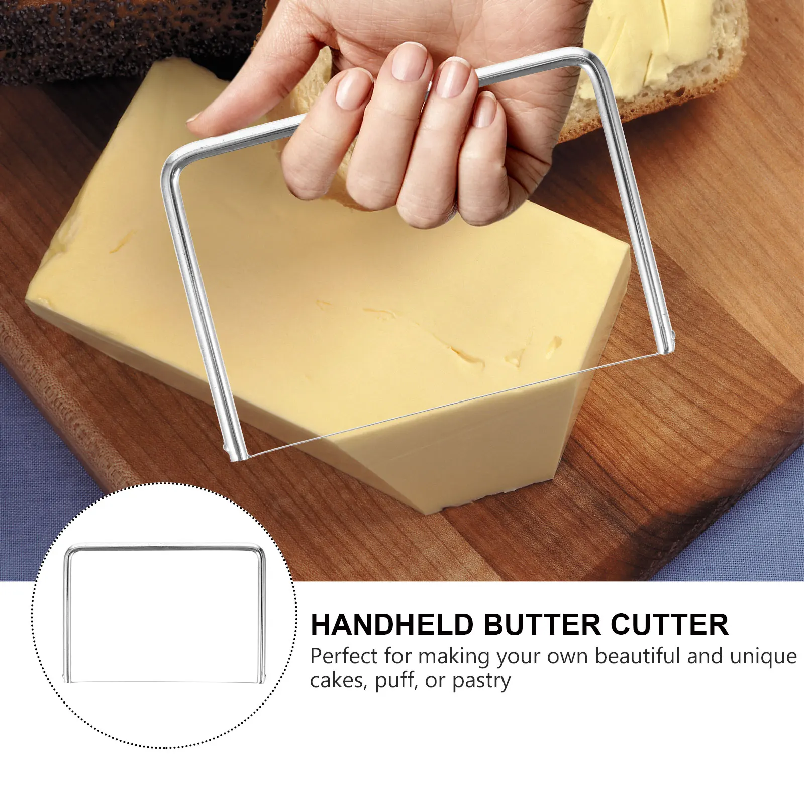 Rebanador de queso y hígado de ganso, nivelador de pastel multifuncional, cortador de tostadas, herramienta de cocina, utensilio para hornear, rebanador de queso con alambre, 3 uds.