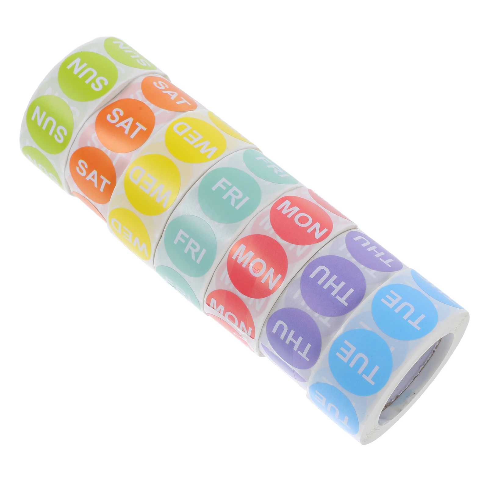 

7 Rolls Weekday Label Stickers Adhesive Dot Stickers Inventory Management Monday to Sunday Date Labels for Food Packaging
