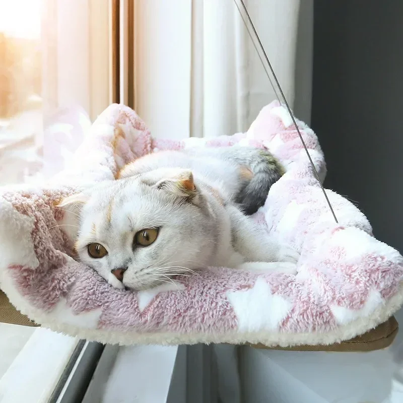 Letto per gatti sospeso Amaca per gatti domestici Letto per gatti aereo Casa Gattino Struttura da arrampicata Finestra soleggiata Sedile Nido Cuscinetto 20 kg Accessori per animali domestici