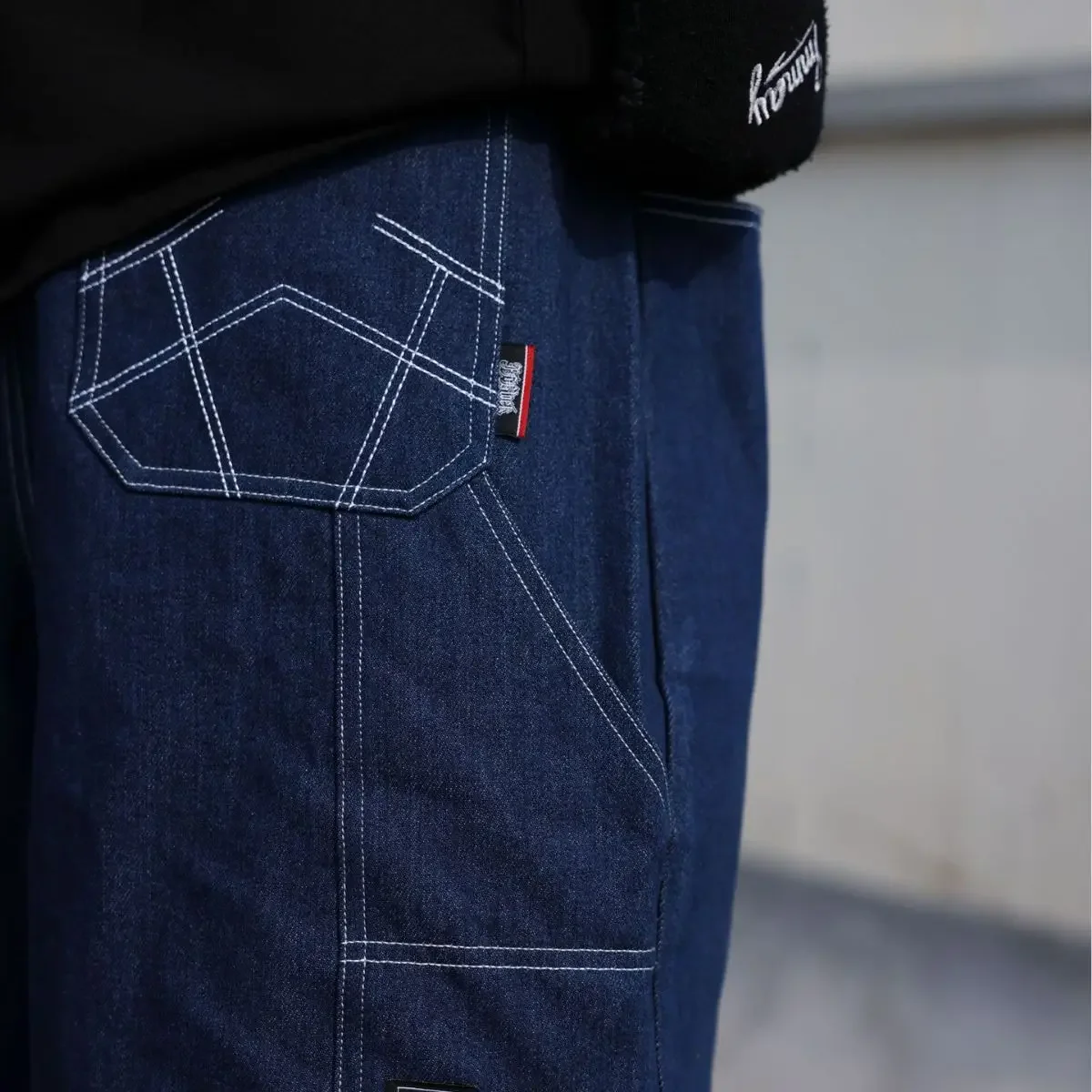 กางเกงขาสั้นยีนส์ขาสั้นทรงหลวมขากว้างของผู้ชาย celana pendek DENIM Y2K