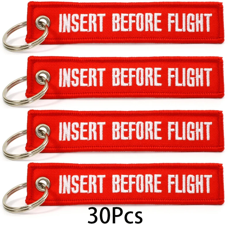 

30Pcs Insert Before Flight Keychain - Red Rotary