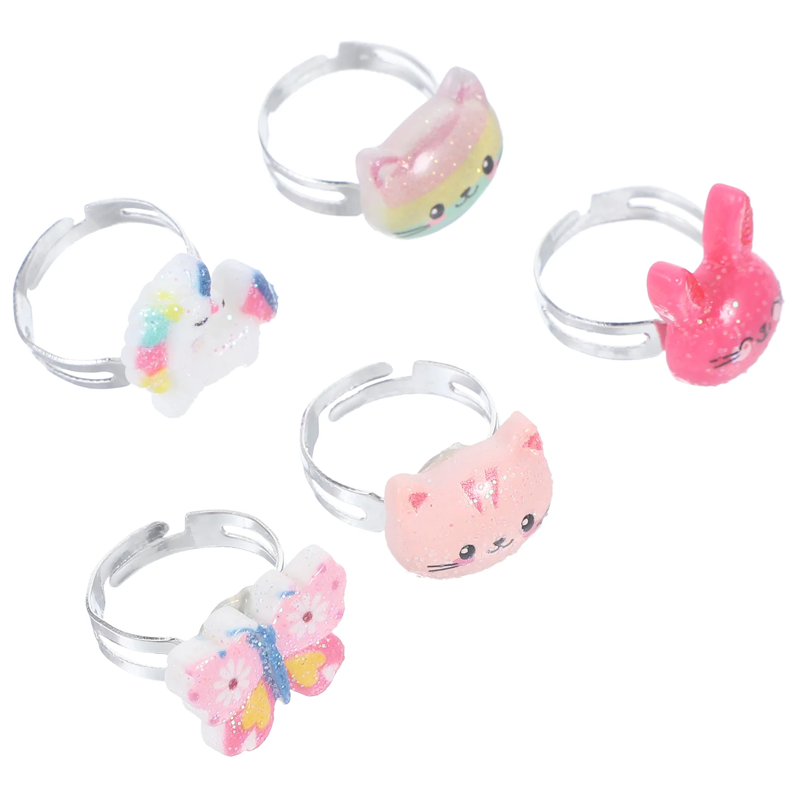 Children's Cartoon Ring Rings Girl Jewelry Ice Cream Plastic Toddler Little Gifts