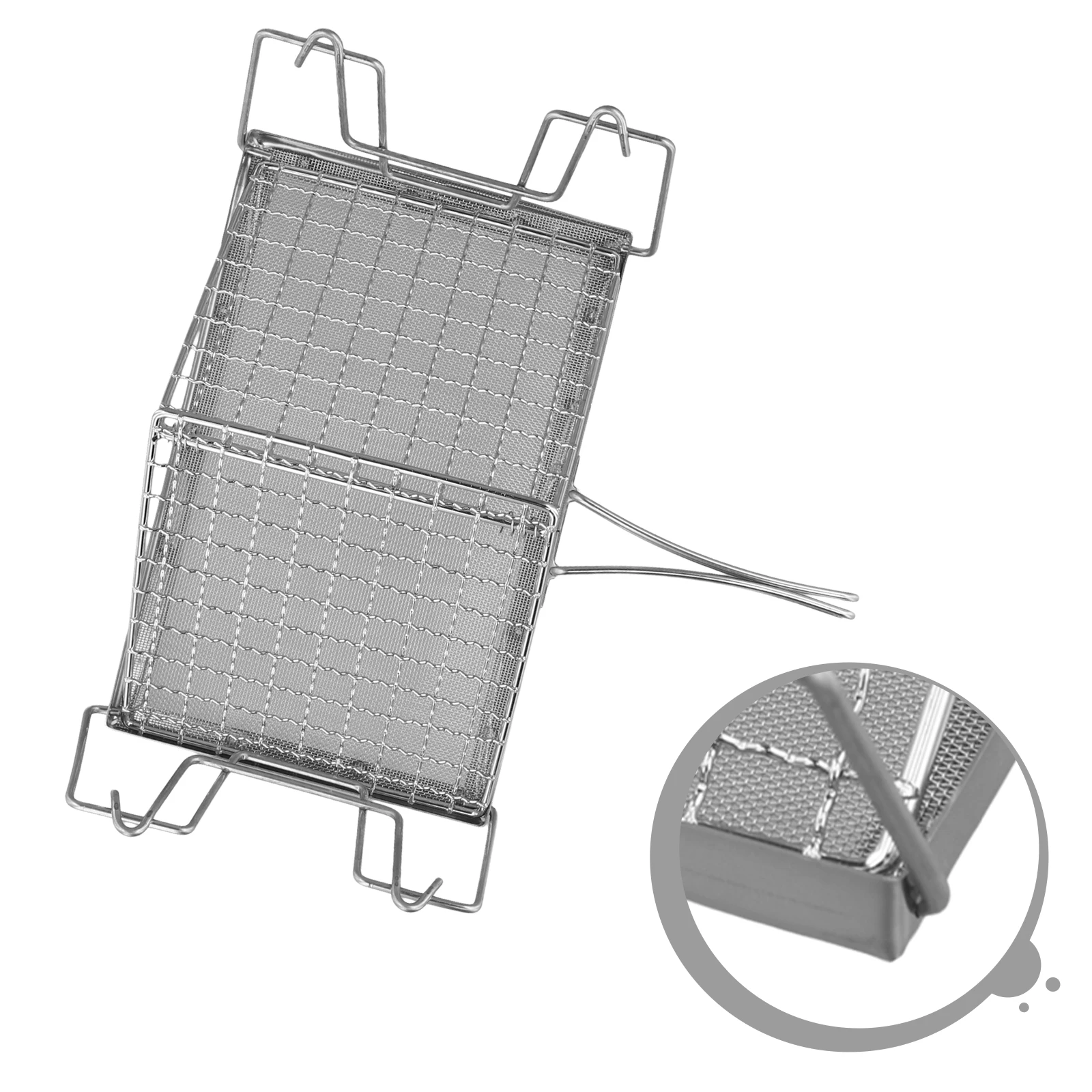 Camping Stainless Steel Toaster Outdoor Baking Rack Convenient To Store Easy To Clean Firm Connection Foldable Storage Design