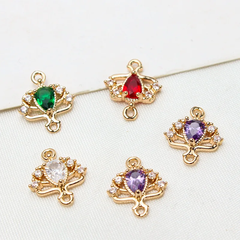 1-шт-аксессуары-«сделай-сам»-медные-инкрустированные-цирконами-полые-веерообразные-двойные-подвески-античные-серьги-материал-ручной-работы-подвески