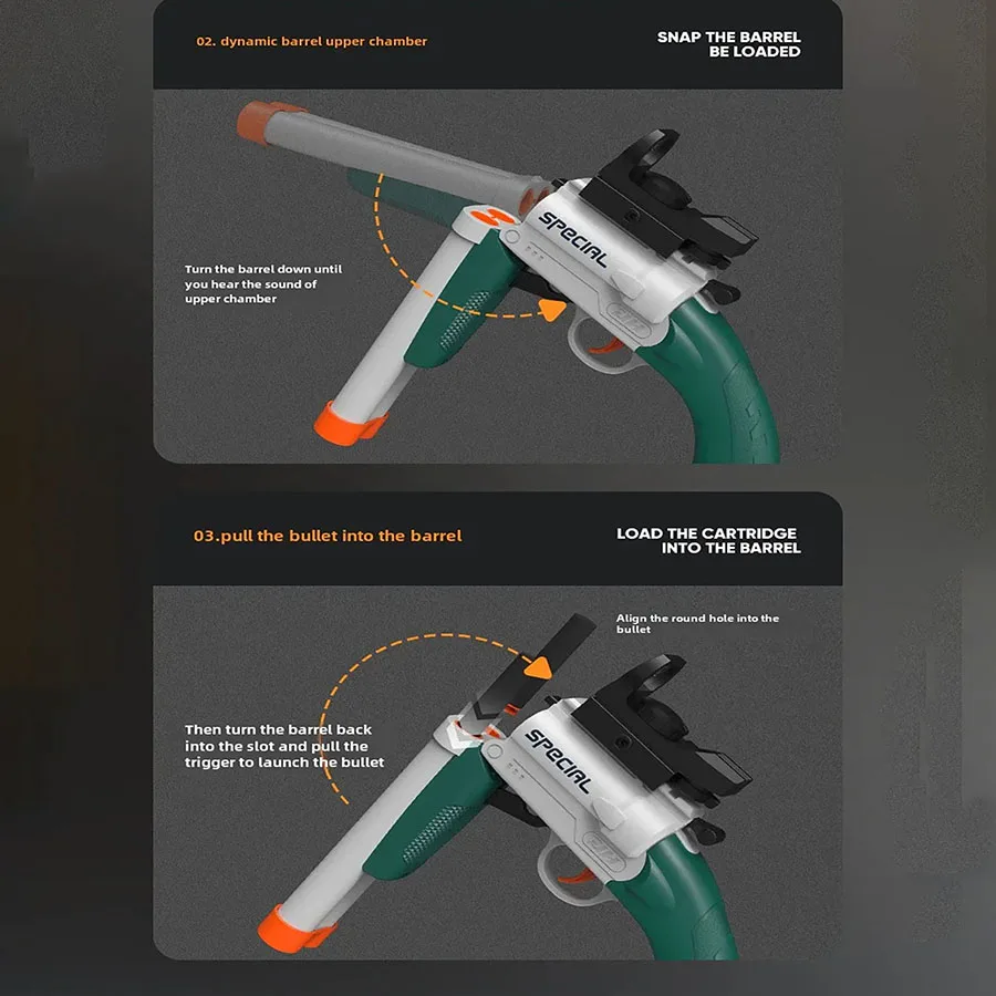 이중 배럴 장난감 총, S686 소총, 듀얼 소프트 총알, 에어소프트 런처, 야외 스포츠 게임, 권총 총 총 무기, 어린이 선물