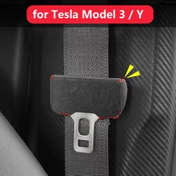 Model Y Suede Seat Belts Buckle Cover Protector for Tesla Model 3 Y 2016 2019 2022 Car Accessories Interior Decoration