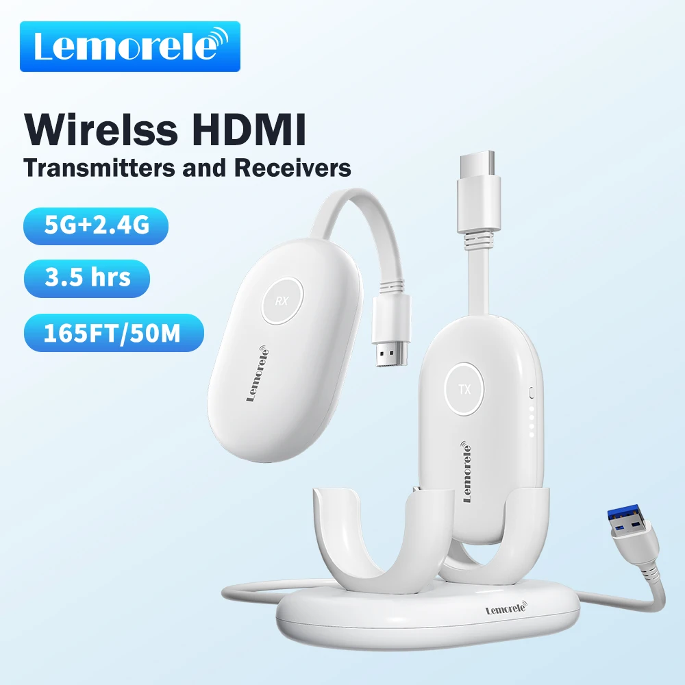 

Lemorele Wireless HDMI Transmitter and Receiver organizing and charging functions Meeting Bluetooth Transmitter Audio for Laptop