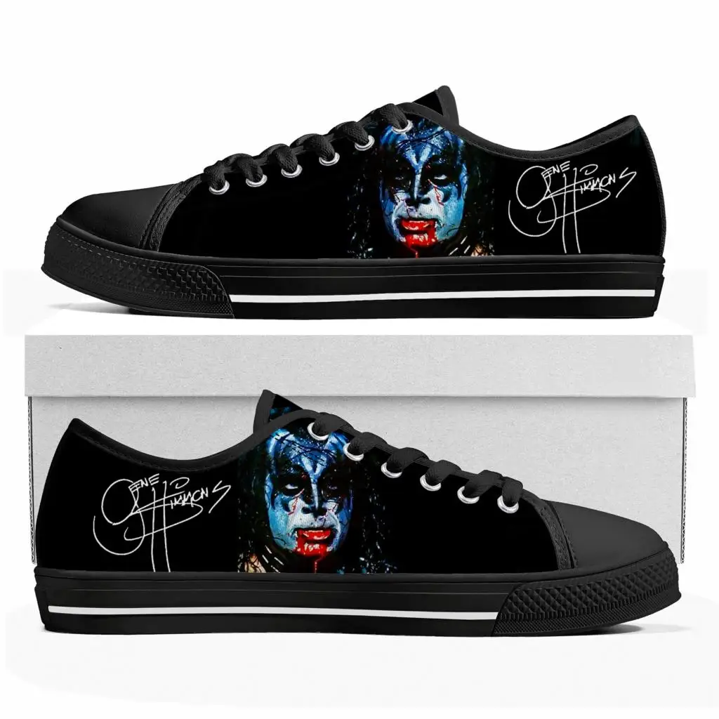 Gene Simmons Rock Singer Low Top Sneakers High Quality Mens Womens Teenager Canvas Sneaker Casual Couple Shoes Custom Shoe