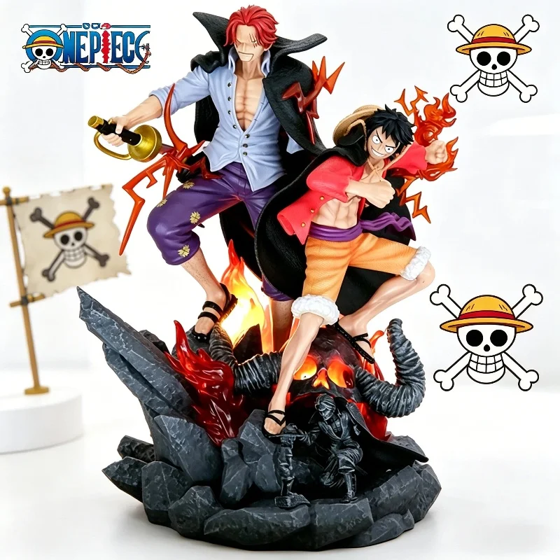 

Аниме-фигурка One Piece: Шанкс и Луффи, статуэтка из ПВХ, 50 см, со светодиодной подсветкой, коллекционная модель, декор для дома, для взрослых коллекционеров, оптом