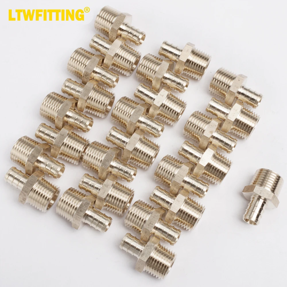 

LTWFITTING Lead Free Brass PEX Adapter Fitting 1/2-Inch PEX x 1/2-Inch Male NPT Crimp Adaptor (Pack of 20)