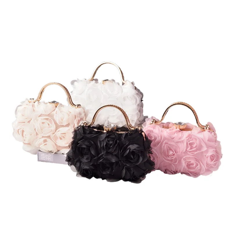 

Luxury Designer Evening Bags for Women Hand-clasp Flower Tote Bag Ladies Shoulder Bag Trend Purse and Handbags for Wedding/party
