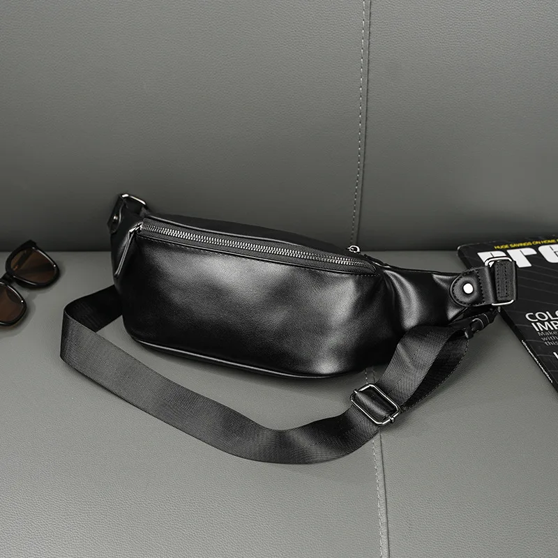 

GUMST Waist Bag Brand Leather Belt Bag Men Handy Rivet Fanny Pack Black Waist Pack High end Crossbody Chest Bags