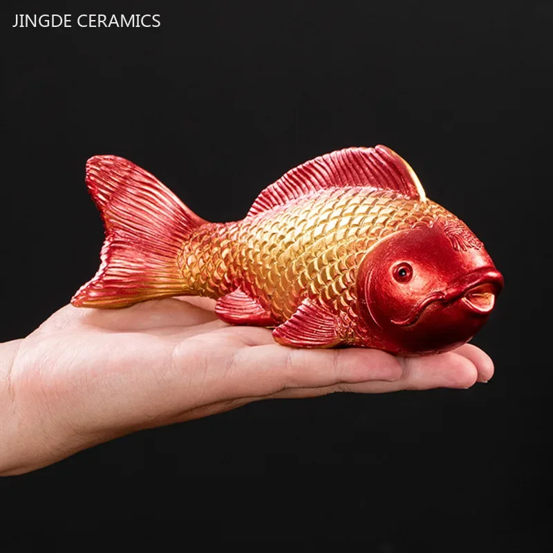 Creative Carp Color-changing Tea Pet Exquisite Resin Animals Decoration Tea Table Desktop Feng Shui Ornaments Tea Accessories