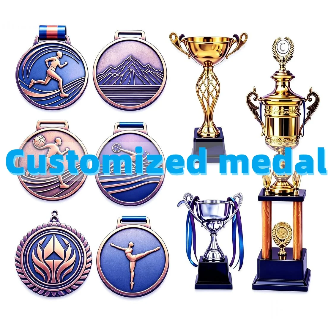 Custom Cheap Metal Wrestling Trophies Gold Silver Bronze Plated Sports Medals for Manufacturers