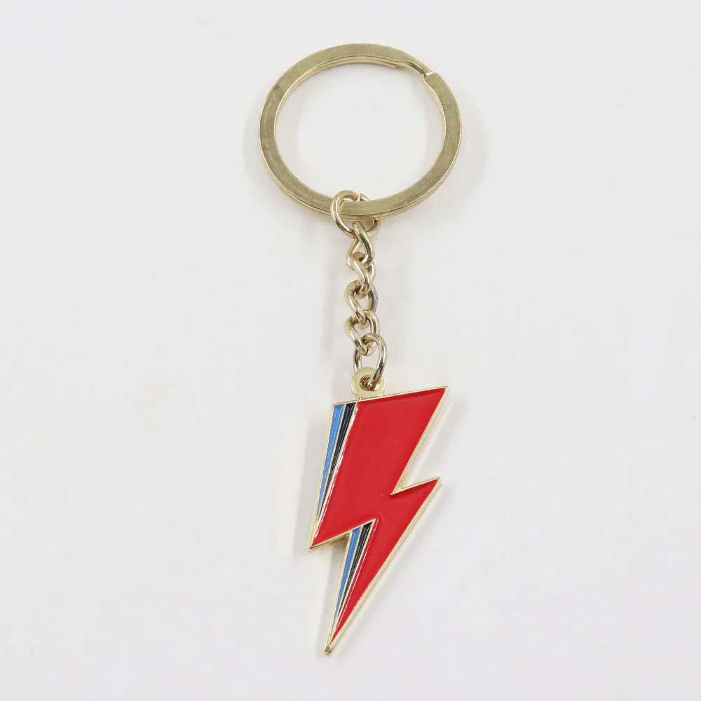 keychain lightning Symbol Keychain Punk Rock Music Pendant Fashion Creative Accessories Key Ring Jewelry Singer Fans Gifts