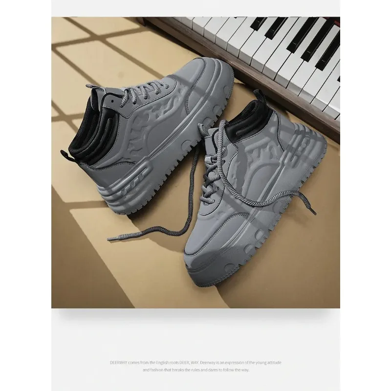 Sepatu Kasual Pria Model Jalanan, Musim Gugur dan Musim Dingin, Ukuran Besar, Model Rendah, Ujung Bulat, Modis