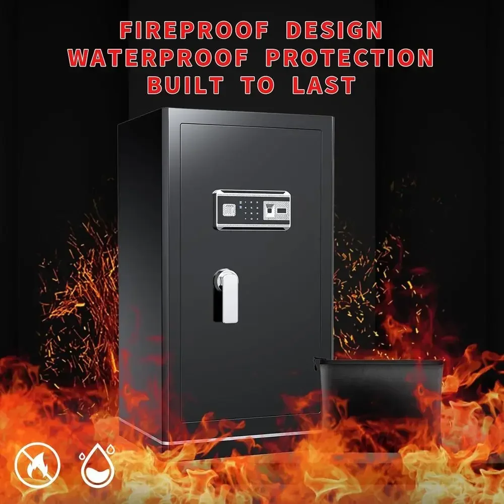 Extra Large Security Safe Box with Removable Shelves - Ideal for Home or Office Documents and Valuables
