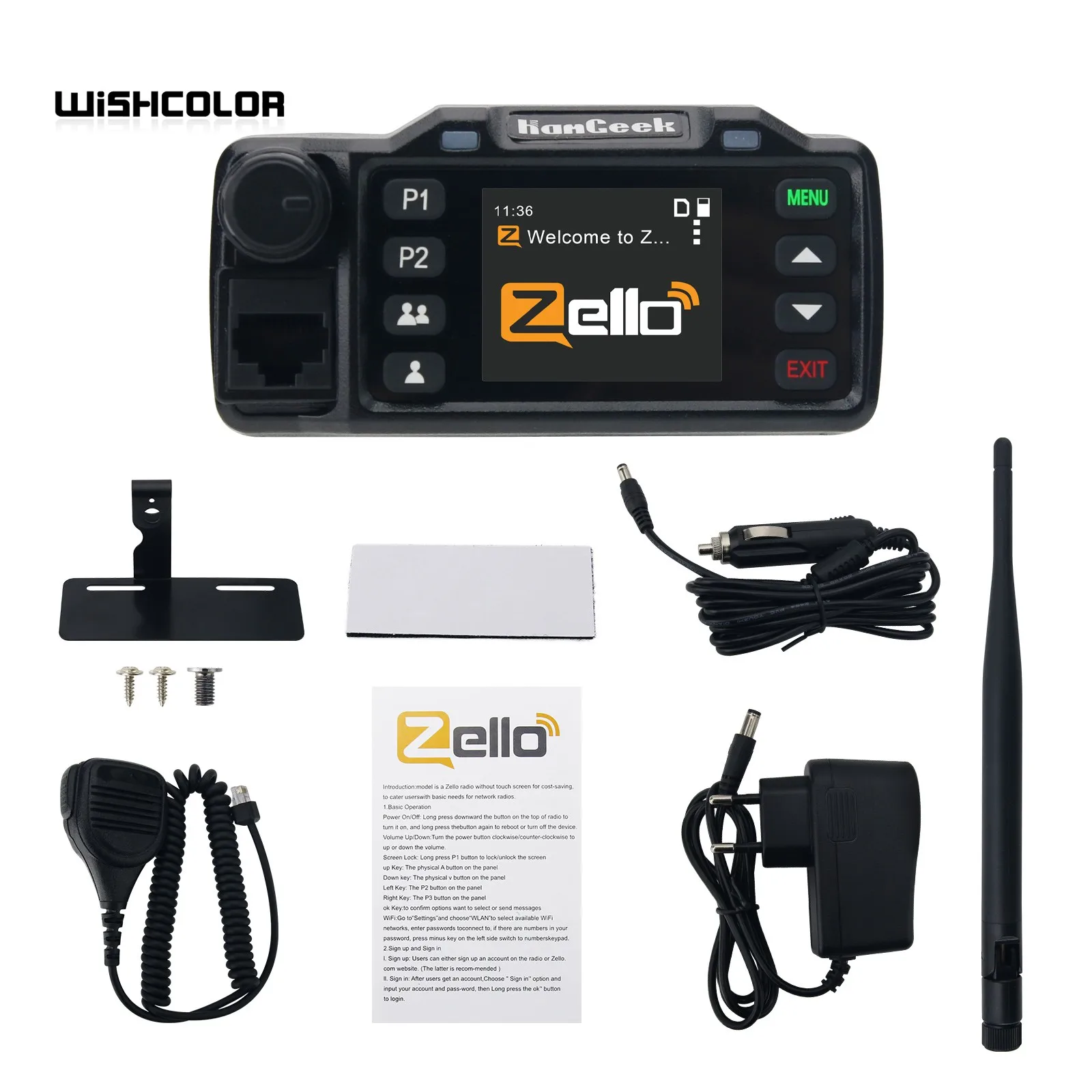 

HAMGEEK HG-8900 Zello Mini Mobile Radio 2G/3G/4G 5000KM Transceiver Supports GPS Positioning