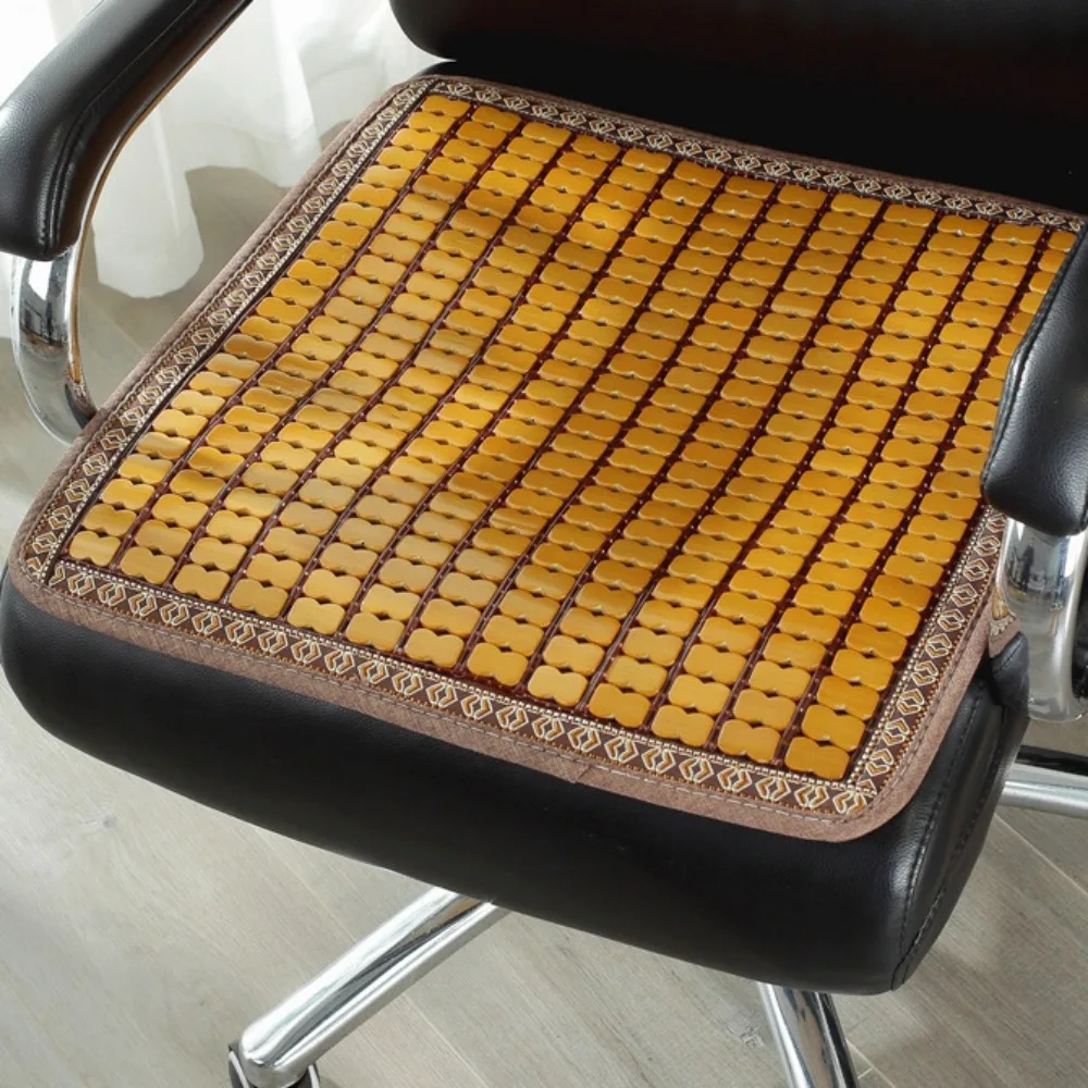 Modern Bamboo Summer Cool Mat Breathable Not Touching Salon Cushion Square Comfortable Car Ventilated Seat Cover Office