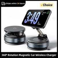 N52 Magnetic Car Wireless Charger 360° Rotation Vacuum Suction Cup For Magsafe iPhone 12-16 Series Fast Charging Phone Holder