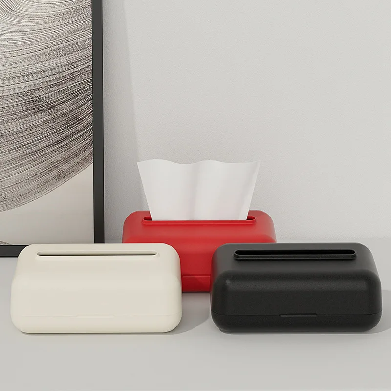 Plastic Large Rounded Corner Tissue Box Nordic Style Creative Car Tissue Box Plastic Matte Simple Large Rounded Corner