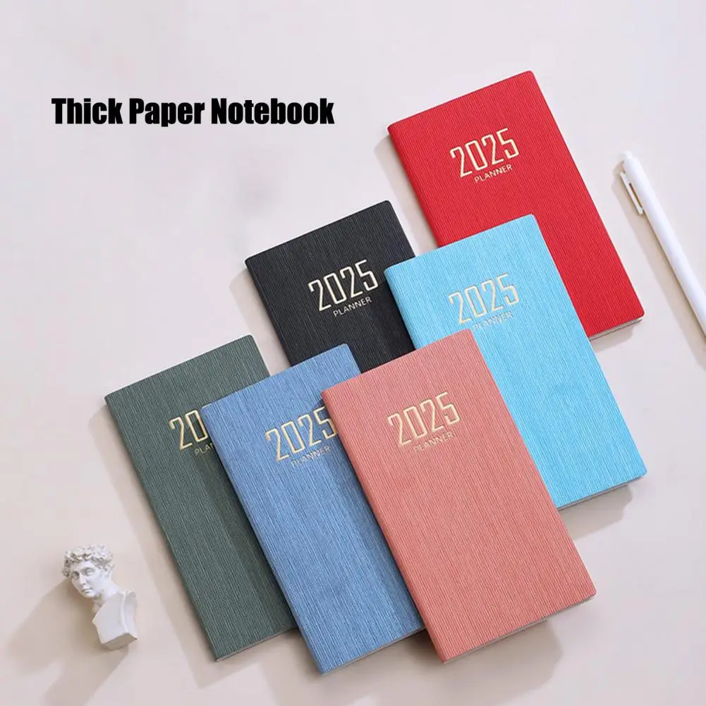 17.3*9.6cm A6 Notebook Thick Paper Smooth Writing No Ink Bleeding Faux Leather Cover A6 Size Paper Planner Work Schedule Journal