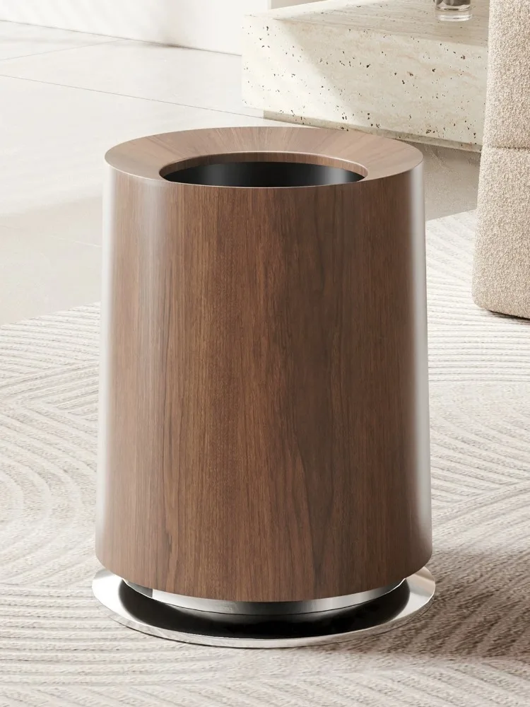 Large Capacity Trash Bin Food Waste Disposal Kitchen Trash Can Bathroom Standing Stable Wastebasket Luxury Household Wasetbin